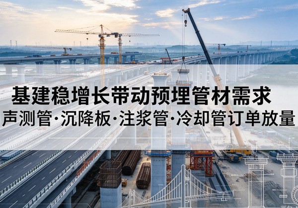 增城基建稳增长带动预埋监测管材需求，声测管、沉降板、注浆管订单持续放量
